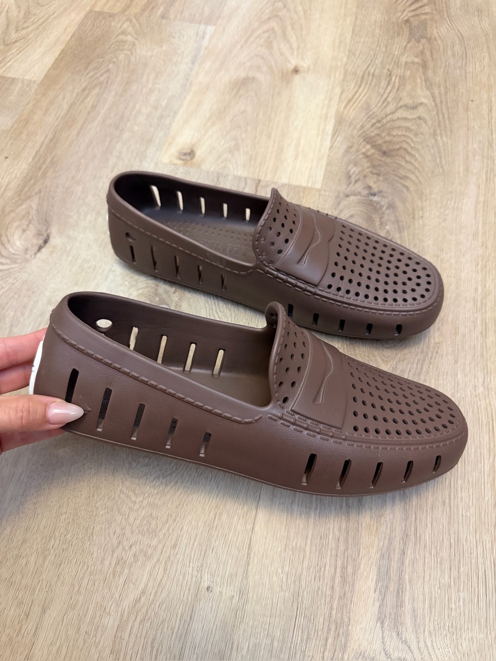 Men's Brown Perforated Slip-On Loafers